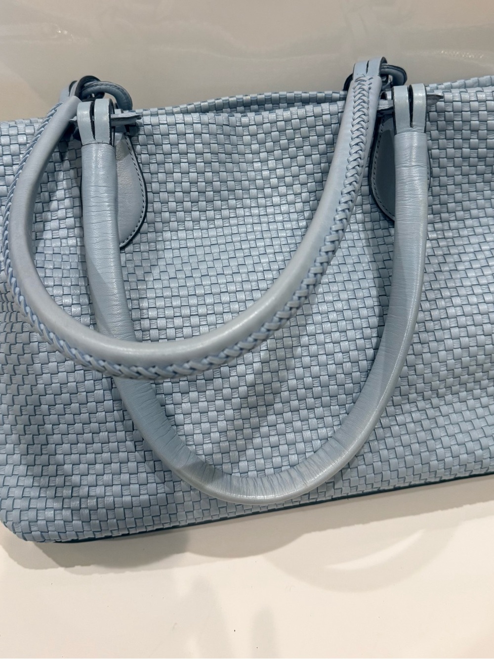 Cole Haan Blue Woven Leather Bag